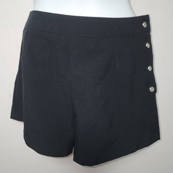 Space Girl-Z Clothing Black Polyester Short Shorts Side buttons M - Picture 2 of 9